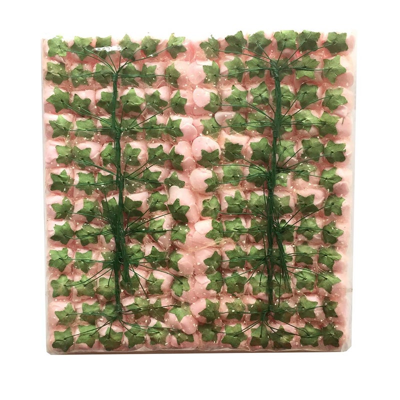 Artfen Mini Fake Rose Flower Heads 144pcs Mini Artificial Foam Roses DIY Wedding Flowers Accessories Make Bridal Hair Clips Headbands Dress (Bottom add Gauze) Light Pink - Image 2